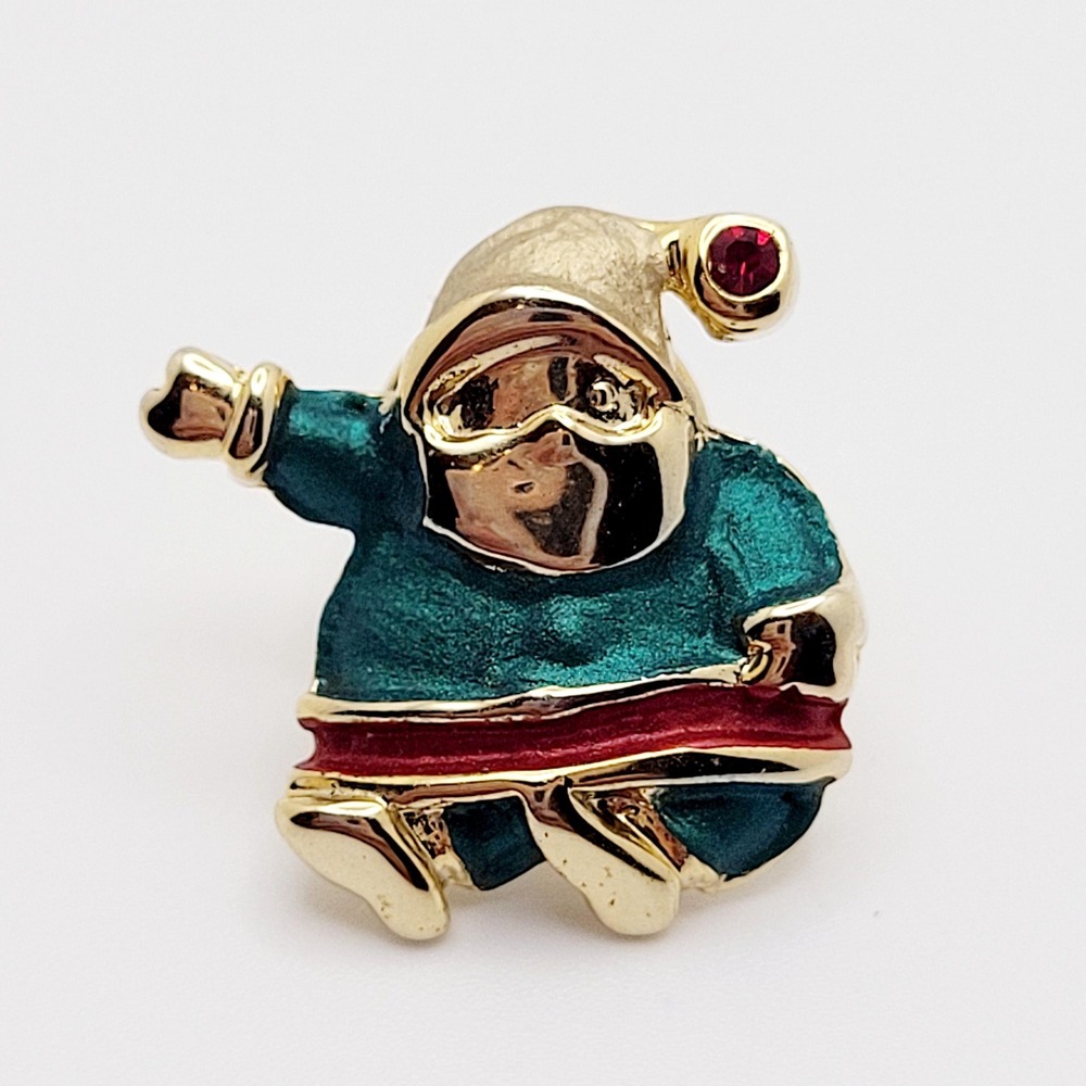 Vintage Miniature Santa Push Back Pin Christmas Holiday‎ Santa Gift